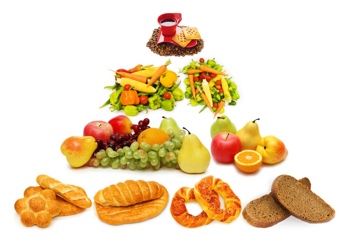 la pirámide alimenticia y sus partes